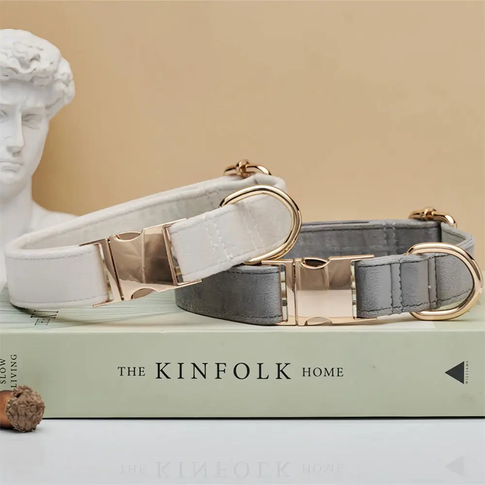 Velvet Dog Collar & Leash Set