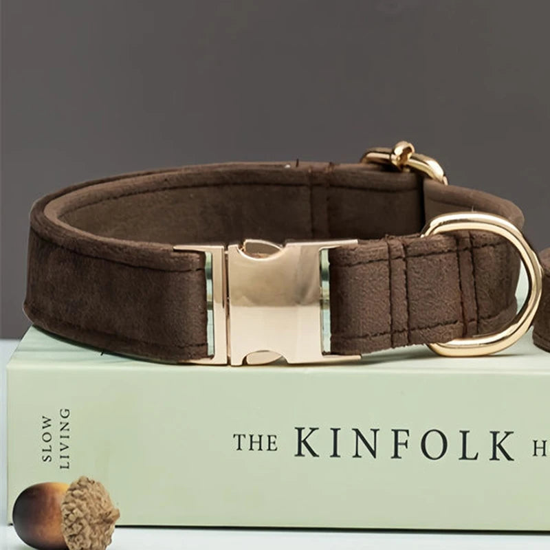Velvet Dog Collar & Leash Set