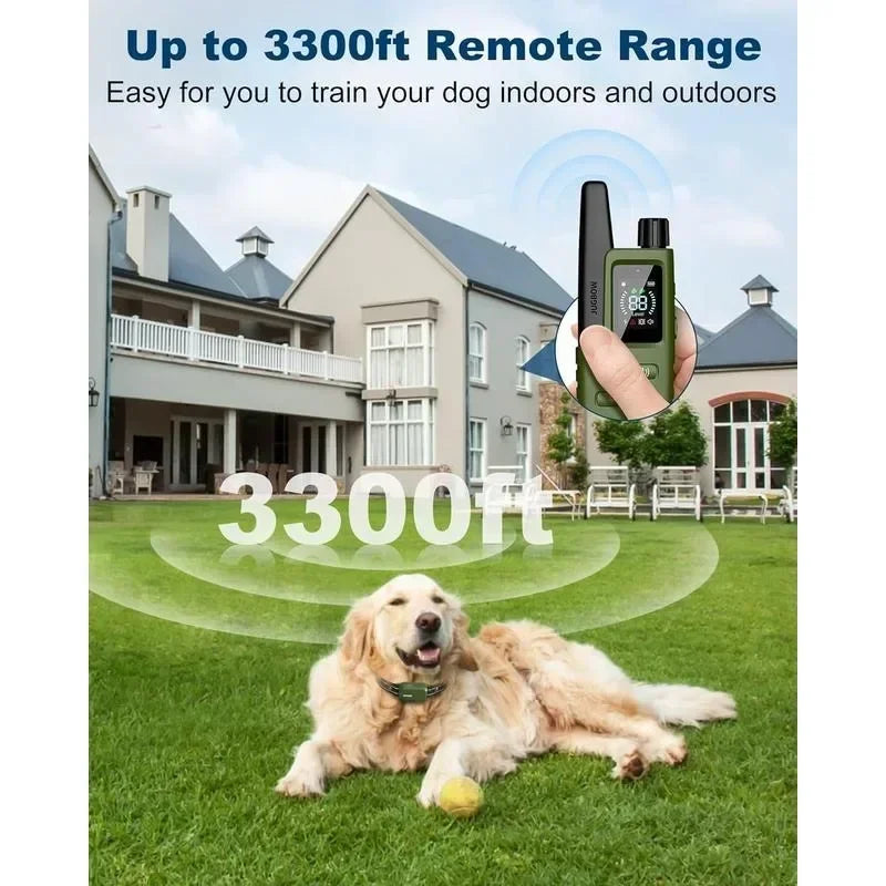3300FT Remote Dog Training Collar - IPX7 Waterproof with 4 Innovative Training Modes