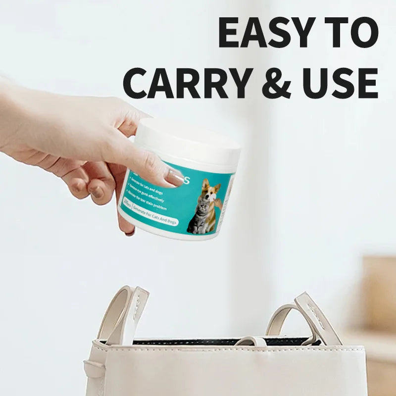 PetGlow Eye Wipes: Tear Stain & Discharge Remover for Dogs & Cats
