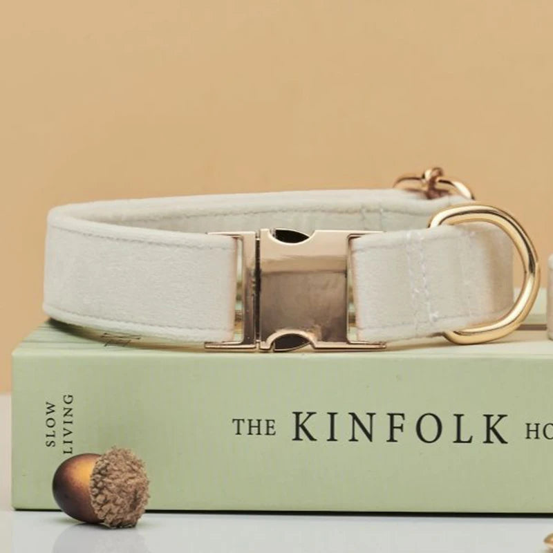 Velvet Dog Collar & Leash Set