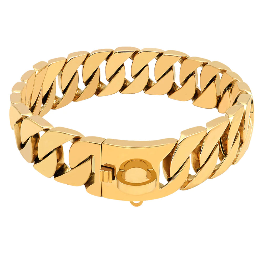 Stainless Steel Cuban Dog Collar