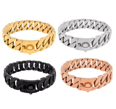 Stainless Steel Cuban Dog Collar