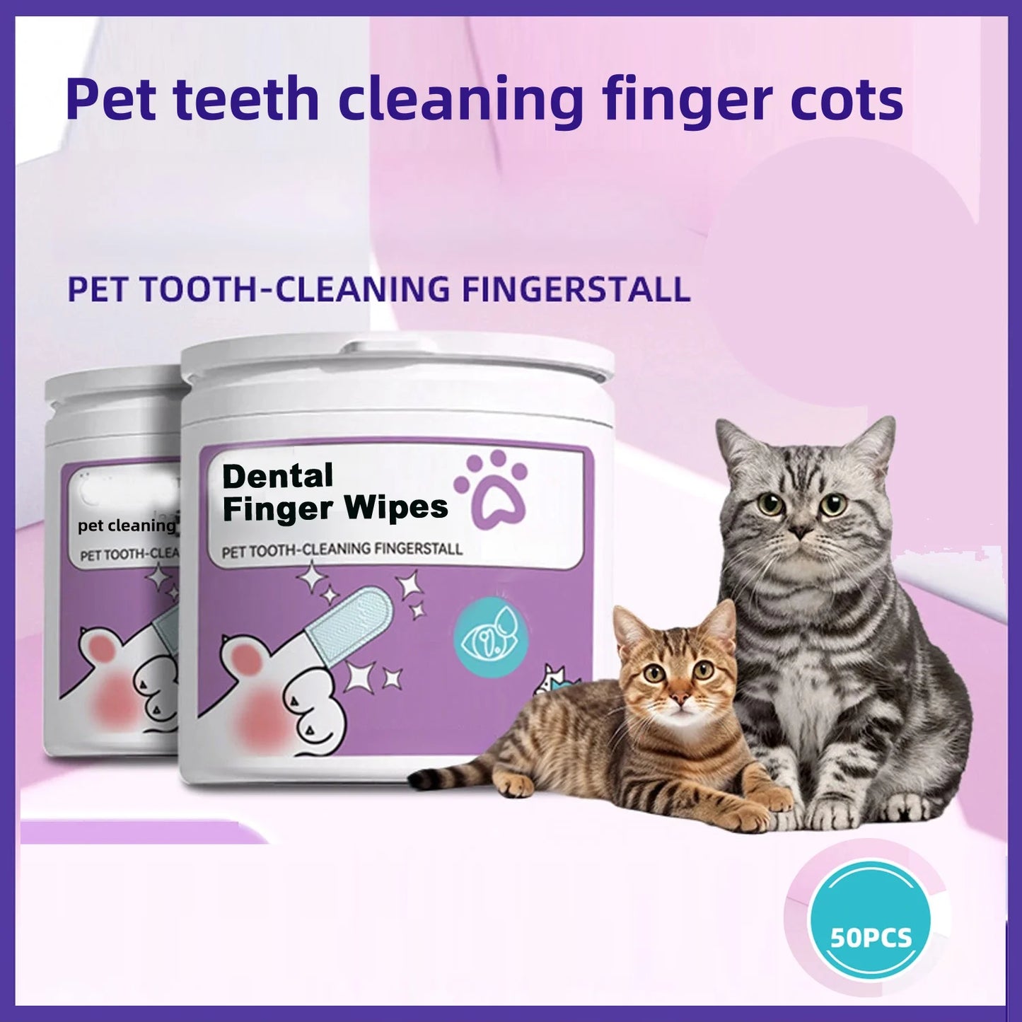 PetSmile Dental Finger Wipes: Easy Teeth Cleaning for Dogs & Cats