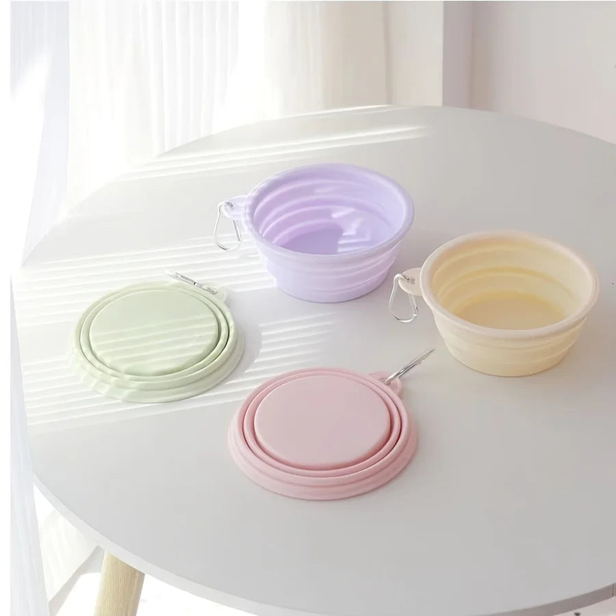 Pet Folding Silicone Bowl - Portable Outdoor Travel Food & Water Container