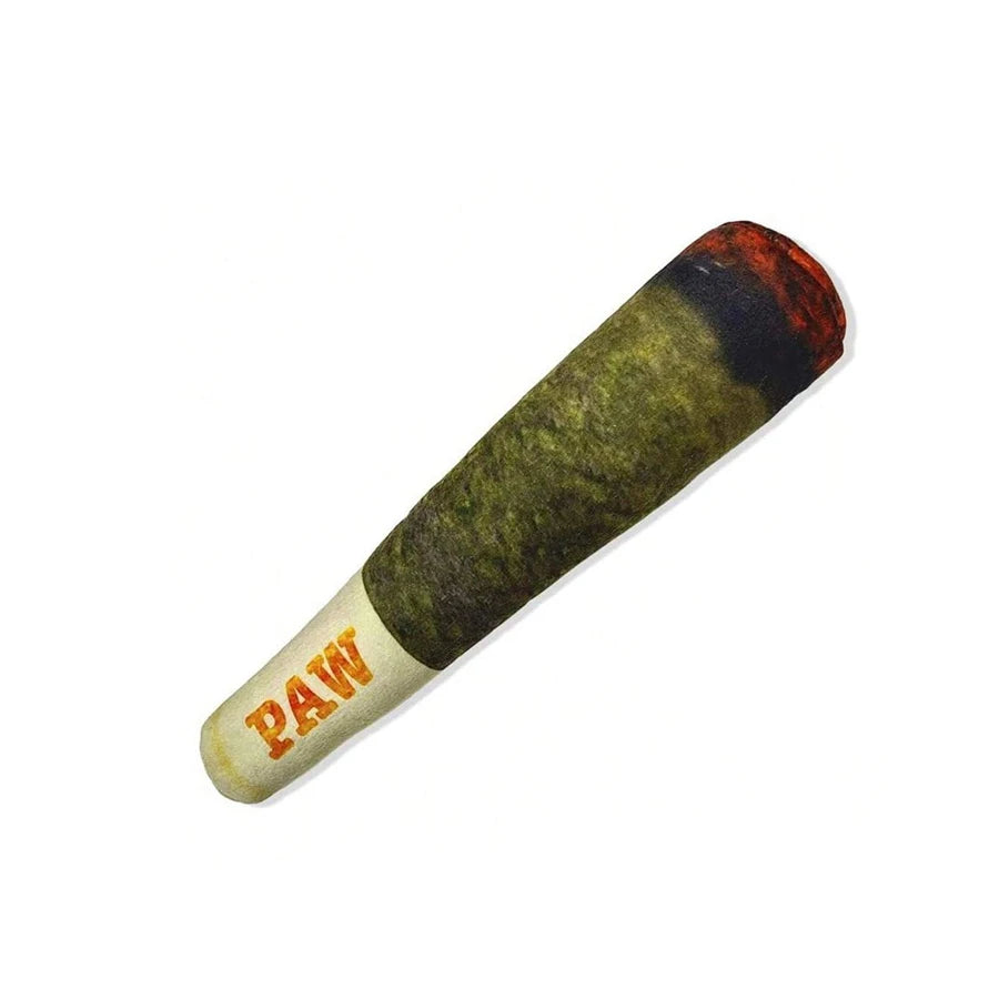 Funny Cigar Plush Dog Toy - Squeaky Interactive Chew