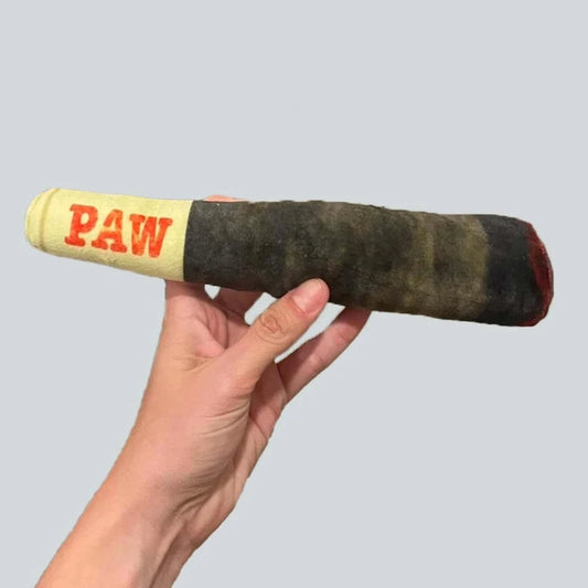 Funny Cigar Plush Dog Toy - Squeaky Interactive Chew