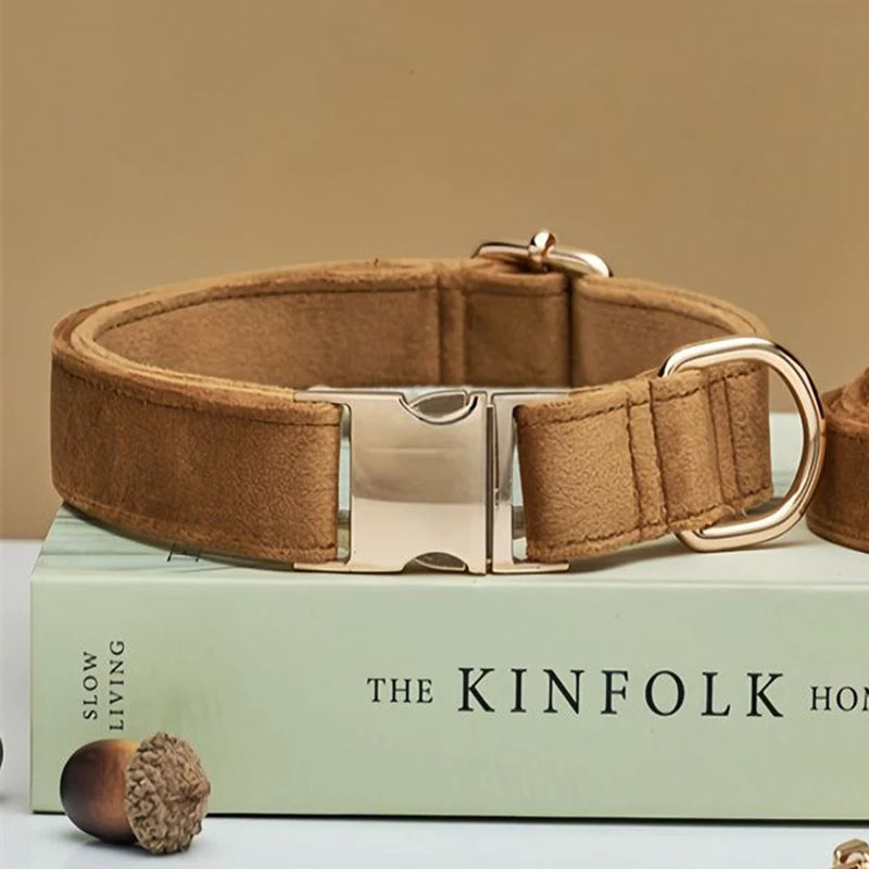 Velvet Dog Collar & Leash Set
