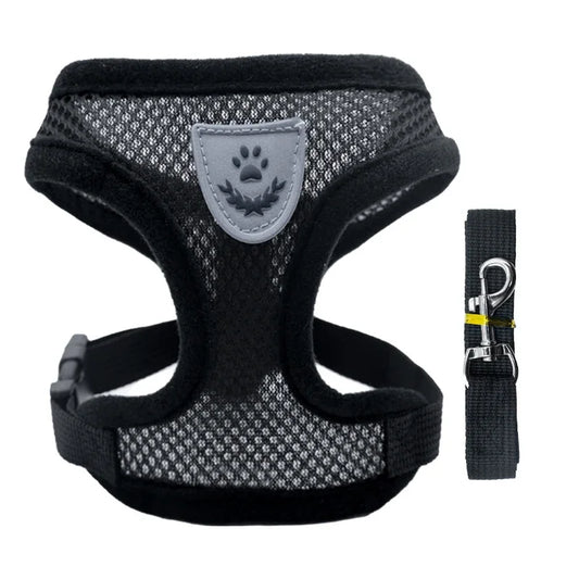 Adjustable Mesh Harness Vest with Leash