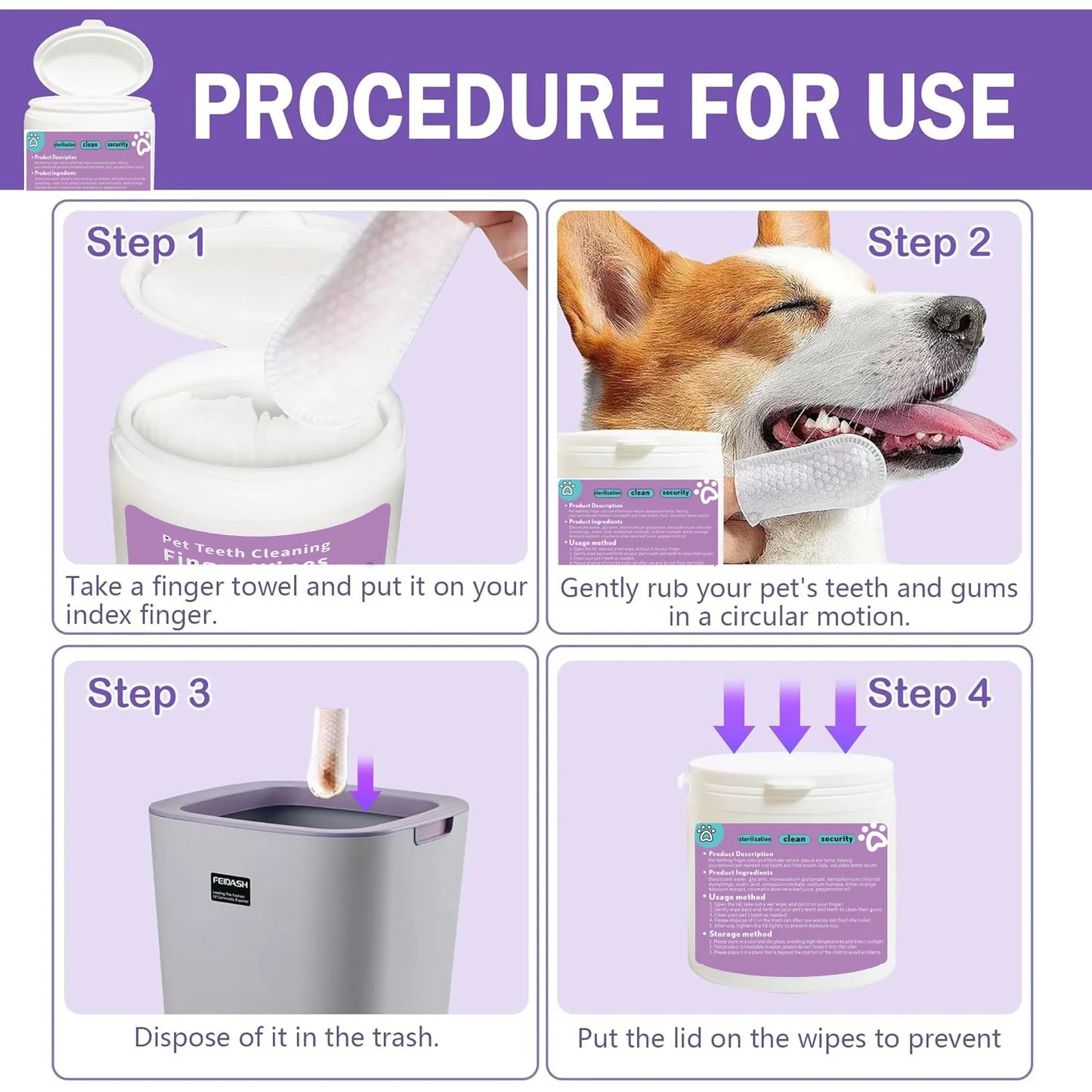 PetSmile Dental Finger Wipes: Easy Teeth Cleaning for Dogs & Cats