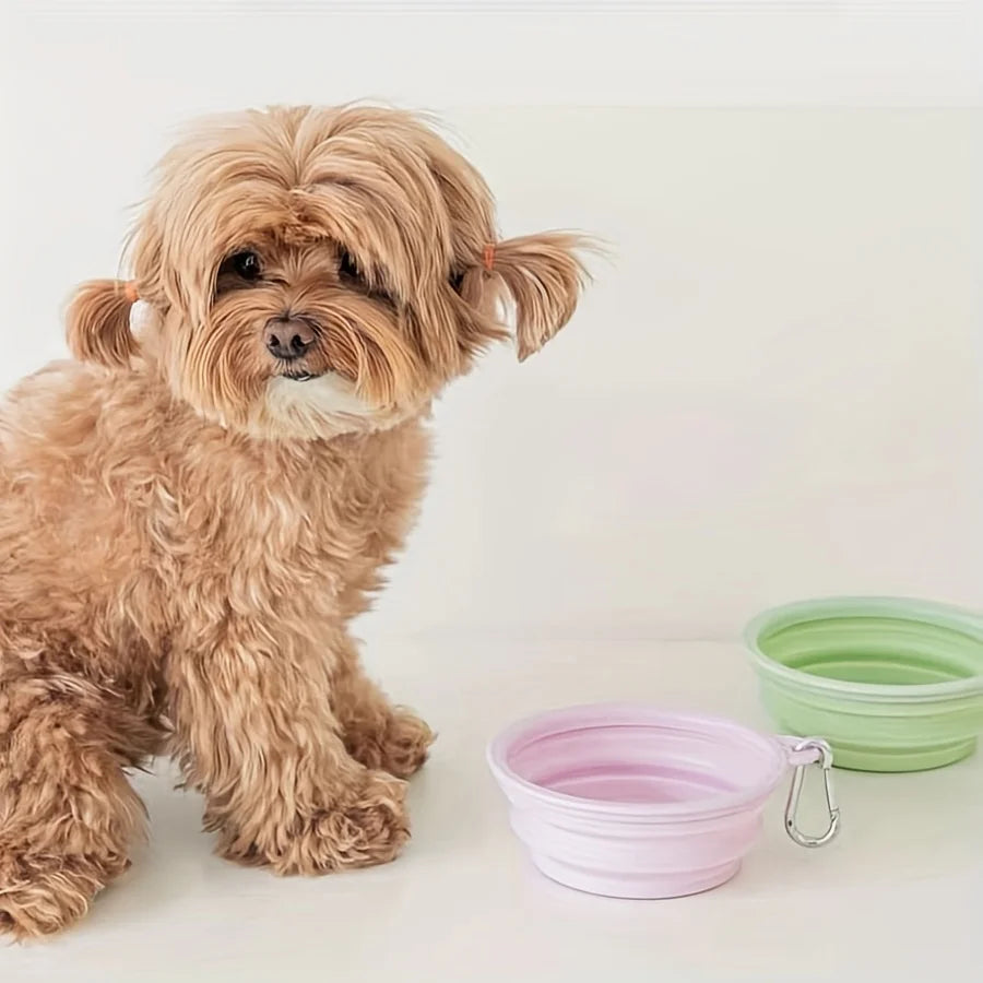Pet Folding Silicone Bowl - Portable Outdoor Travel Food & Water Container