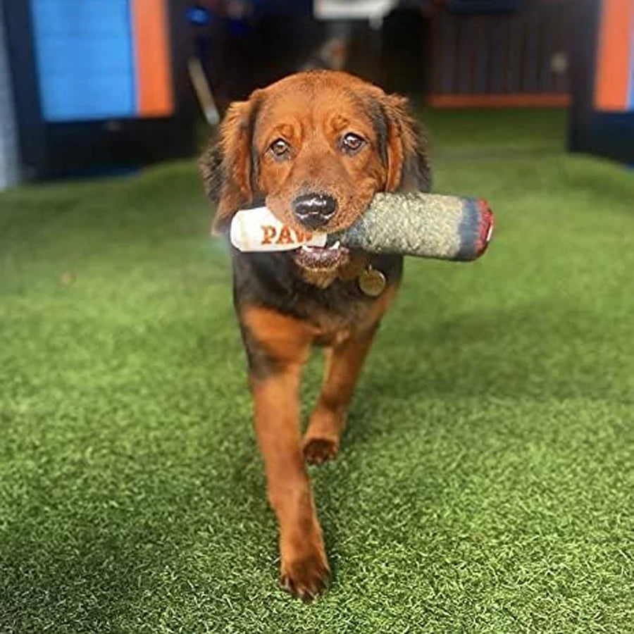 Funny Cigar Plush Dog Toy - Squeaky Interactive Chew