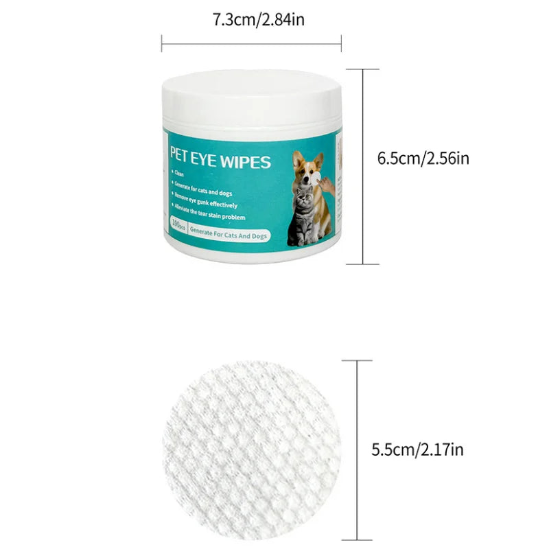 PetGlow Eye Wipes: Tear Stain & Discharge Remover for Dogs & Cats