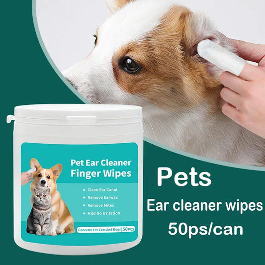 Pet Ear Cleaning Wipes: Mite & Wax Removal for Dogs & Cats